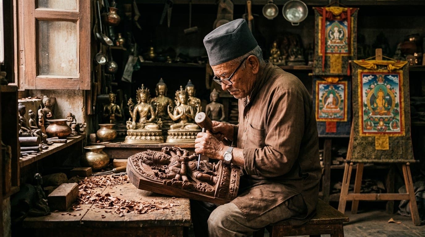 Courtyards and bronze statues of Patan Lalitpur